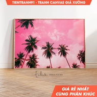 Wall painting, Pink Palm Tree Poster California Wall Art Palm Tree Photography Trendy Palm Tree Wall