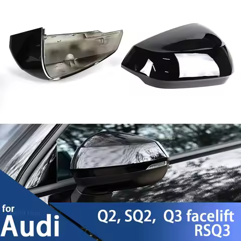 Replacement Style Carbon Fiber Mirror Cover Covers Bright Black Side Mirror Caps for Audi Q2 SQ2 201