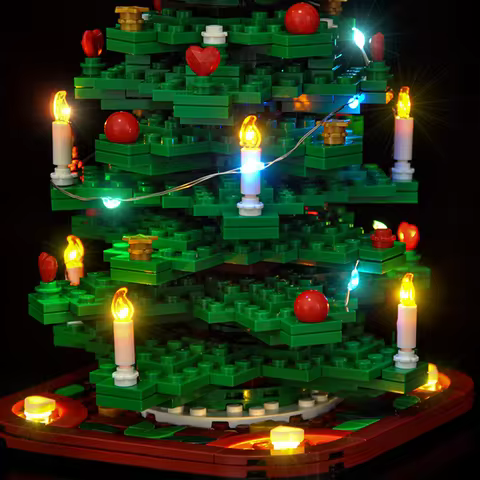 BRIXSPARK LED Light Kit for Lego 40573 MOC Building Blocks, USB DIY Light Set For Lego Christmas Tre