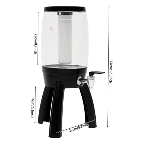 For Bar/Party Beer Dispenser with Ice Tube and Spigot, 3L /101.44Oz Dispenser with LED Light for Win