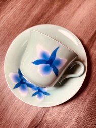 made in japan 有田燒 曲水 蘭花 咖啡杯set 日本製