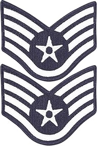 Medals of America Est 1976 Air Force Staff Sergeant E5 Color Embroidered Enlisted Rank - Large Male 