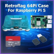 C Retroflag 64Pi Case with Dual USB Ports, Safe Shutdown and Reset for Raspberry Pi 5 RPI 5