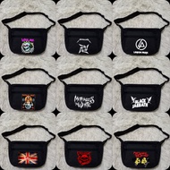 Popular and Trendy Black Metal Rock Band Sling Bag Made of Premium Canvas Popular Black Metal Rock B