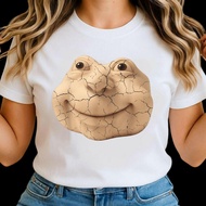 007n7 T-Shirt With Funny Face Print Popular Styles All Genders Short Sleeves 1 Round Neck Cotton Fab