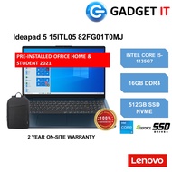 LENOVO IDEAPAD 5 15ITL05 82FG01T0MJ LAPTOP (I5-1135G7,8GB,512GB SSD,15.6" FHDMX450 2GB,WIN11) FREE B
