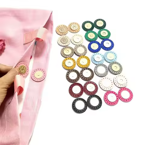 3cm Circle Sew-on Bag Wallet Magnetic Buckle Leather Bag Snap Buttons Handmade DIY Patchwork Lock Ac