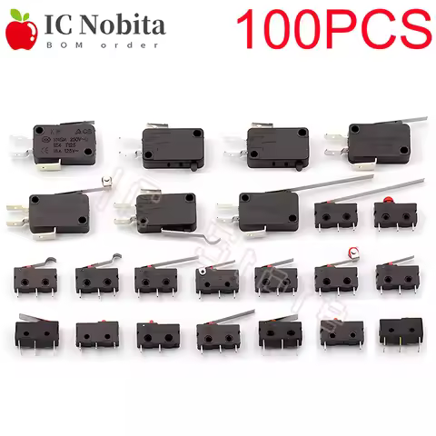 100PCS KW11 Micro Roller Lever Arm Normally Open Close Limit Switch 2Pin 3Pin 5A 125V 250V KW11-3Z K