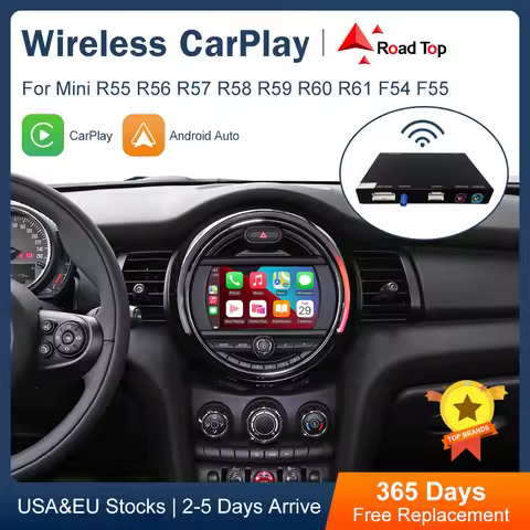 Road Top Wireless Android Auto CarPlay for Mini R55 R56 R57 R58 R59 R60 R61 F54 F55 F56 F57 Clubman 