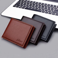 Hang qiao shopMen's Short Wallet with Zipper Horizontal Wallet Holds Driver's License Men's Wallet