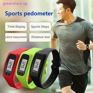 greatshore  LED Pedometer Bracelet Step Counter Watch 12/24H Time Display Step Counter Watch Silicon