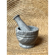 Mortar and Pestle 6" Dark Gray 100percent pure Marble