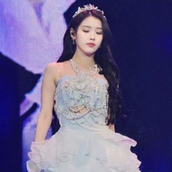 Aidou Iu Li Zhien Pearl Halter Dress - Performance Costume for Singers