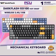 DARKFLASH GD100 DUAL MODE WIRELESS 2.4G & USB HOT SWAP MECHANICAL KEYBOARD (K YELLOW SWITCH) - BROWN
