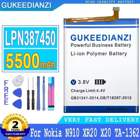 5500mAh LPN387450 CN110 SE681 High Capacity Mobile Phone Battery For Nokia X10 X20 Battery N910 XR20