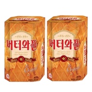 Crown Butter Waffle 135g x2pcs | Korean Snack | Crispy Sweet Butter Biscuit