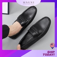 READYSTOCK Magni Men Business Shoes Formal Shoe PU Kasut Hitam SM511