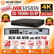 HIKVISION DS-7608NI-Q1/8P 8-ch 1U 8 PoE 4K NVR