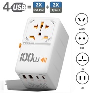 [op006] TESSAN 35W/65W/100W GaN Universal Travel Adapter with USB Ports Type C Fast Charging Power A