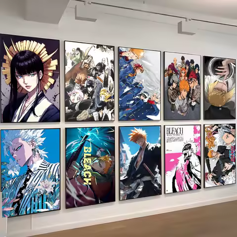 Hot Anime BLEACH Movie Whitepaper Poster Fancy Wall Sticker for Living Room Bar Decoration Decor Art
