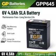 ORIGINAL GP 6V 4.5Ah Rechargeable Sealed Lead Acid Battery - GPP645 GP Back Up Battery 6V4.5AH Recha