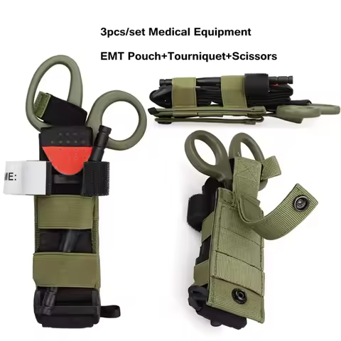 Tactical Molle Torniquet Pouch Outdoor Medical Tourniquet Pouch Set One-hand Torniquet with Scissors