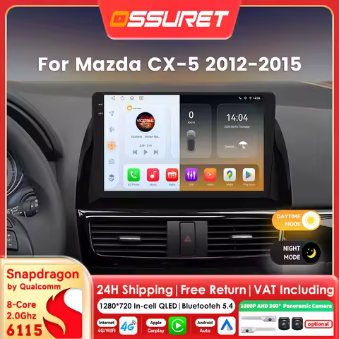 by Snapdragon Android 14 Car radio For Mazda CX5 CX-5 2012-2015 multimedia player 6115 360 Cam Autoa