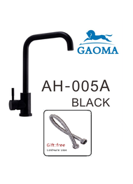 Gaoma🐎🔥304 ~ ก๊อกน้ำ ก๊อกน้ำซิงค์ อ่างล้างจาน สีดำ หมุนได้ 360 องศา Kitchen Faucet Cold 304 ~Black~ (304 Stainless Steel) AH-005A Black