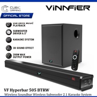 VINNFIER HYPERBAR 505 BTRW WIRELESS SOUNDBAR SPEAKER WITH WIRELESS SUBWOOFER 2.1 / REMOTE/ KARAOKE S