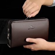 Business wallet Men's clutch bag anti-theft password lock Bag Men Zipper Leather wallet Phone Wallet luxury Handy Bag billetera