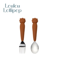 Loulou Lollipop - 加拿大 動物造型 兒童304不鏽鋼叉匙組-勇敢萊恩
