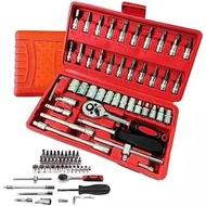 46pcs Socket Ratchet Car Motor Repair Tool Wrench Set Head Ratchet Pawl Socket Professional Tool Kit
