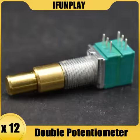 12pcs Metal Electric Guitar Double Adjustable Potentiometer with A50K B50K A500K with Switch Shaft L