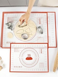 SHEIN Basic living 1 件矽膠糕點墊不沾黏可重複使用烤盤墊,附測量功能,不沾擀麵墊,麵包糕點餅乾烤箱矽膠烘焙墊