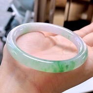 冰種 天然翡翠 緬甸 A玉 玉鐲 • 冰種飄花翡翠圓鐲