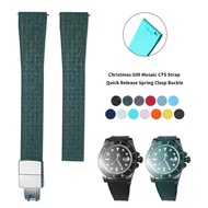 Tali Jam Tangan Getah Mozek CTS 20mm 21mm 22mm Untuk Jam Tangan Rolex Submariner Seiko Keluaran Pant