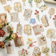 Flower things plant bouquet retro hand account and paper stickers decorative sma花间事植物花束复古手账和纸贴纸装饰小图案风标签手帐素材贴4.10