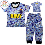 (1-7Y) SEA NAVY UNIFORM Microfiber Pajamas Baju Tidur Sleepwear Budak Lelaki Kanak Kanak Pyjamas