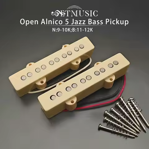 Alnico 5 Pickup for 5-String Jazz Bass Pickups Neck-9.6K & Bridge-11.1K Pickup Fit 5-Strings Jazz Ba