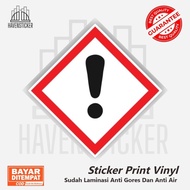 VINYL SYMBOL STICKER PRINT LABEL K3 Material B3 HAZMAT Ghs Irritation
