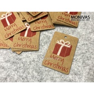 Printed Christmas Present Kraft Tags DIY Mini Message Gift Cards (10pcs)