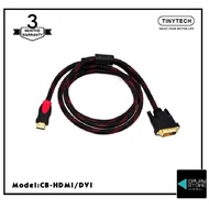 TINYTECH CB-HDMI/DVI HDMI Male To DVI Male Cable [READY STOCK]
