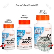  Doctor's Best, Vitamin D3, D-3, D 3, 1000 IU, 2000 IU & 5000 IU 180 softgels One4 3XKI