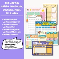 Monthly Weekly Daily Schedule Poster Wipe Clean Wall Decoration