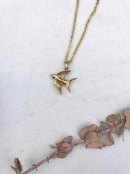 小森箖系列-幸福-燕子黃銅項鍊