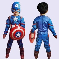 Liveme Muscle Captain America Costume, Marvel Superhero Jumpsuit for Kids (not include Shield)