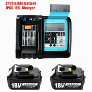 /2022 NEW BL1860 Rechargeable Battery 18 V 6000mAh Lithium ion for Makita 18v Battery BL1840 BL1850 