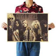 Nostalgic Poster Rock Band Guns N' Roses Kraft Paper Cafe Bar Poster Retro Poster Decorative 51x36cm