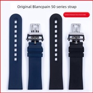 氟橡膠手表帶適用Blancpain寶珀五十噚50尋5015 5200男 針扣23mm
