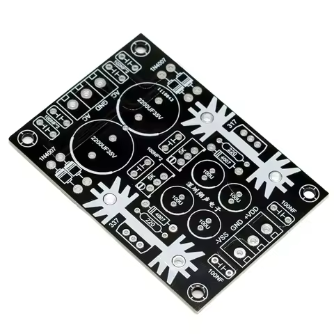 Compact 50x70mm PCB Kit Featuring LM317 and LM337 for Adjustable Dual Rail DC Power Supply in Electr